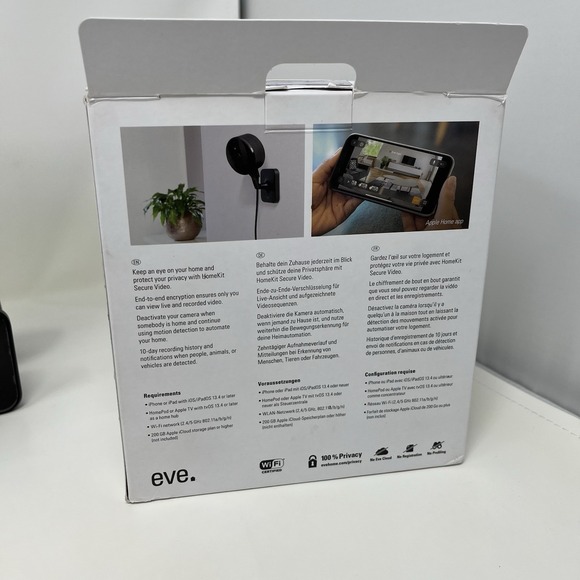 Eve Cam 501E Secure Indoor Camera Apple HomeKit Smart WiFi Camera Tested Working - Picture 11 of 15